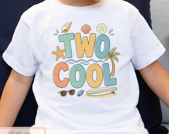Two Cool Shirt, Summer Second Birthday Tee, Boys Summer Beach Birthday Shirt, Boys Summer 2nd Birthday Tee