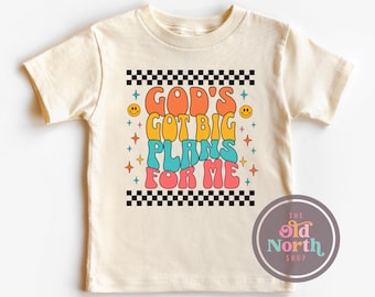 God's Got Big Plans For Me Shirt, Kids Christian Shirt, Jesus God Gift, Cute Kids Sunday School Shirt, Bible Verse, Faith Shirt for Children