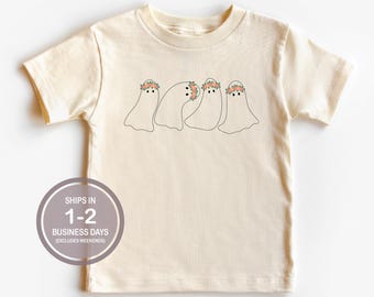 Boho Ghosts Shirt, Cute Kids Ghost Shirt, Cute Toddler Halloween Shirt, Retro Kids Halloween Shirt, Halloween Onesie®, School Halloween Tee