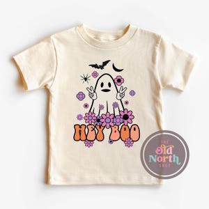 Hey Boo Shirt, Cute Kids Ghost Shirt, Cute Toddler Halloween Shirt, Retro Kids Halloween Shirt, Halloween Onesie®, School Halloween Tee