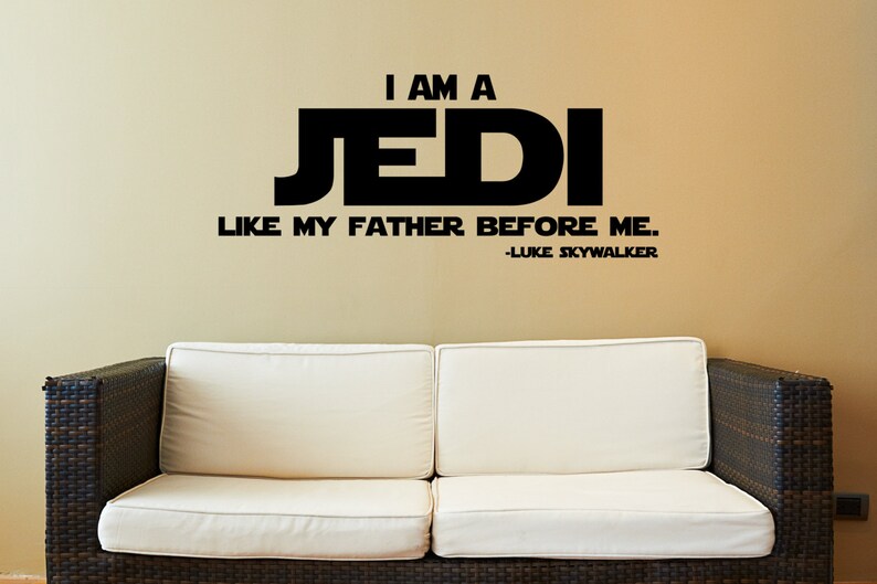 Star Wars Decal I Am A Jedi Star Wars Decor Wall Decor Etsy