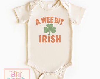A Wee Bit Irish Clover Onesie®, Cute Irish Cow Baby Bodysuit, Irish Baby Gift, Ireland Toddler Tee