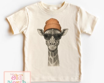 Giraffe With Sunglasses Shirt, Cute Boys Girls Zoo Shirt, Kids Animal Shirt, Boys Safari Animal Shirt, Cute Nature Safari Animal Onesie®,