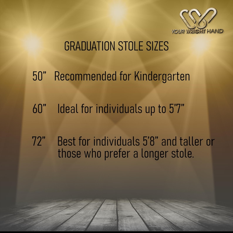 Custom graduation stole showcasing the name, school name, year and up to three pictures.