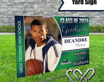 Senior Class of 2024 Graduation Yard Sign Custom Colors 18x24 Fast Free Shipping