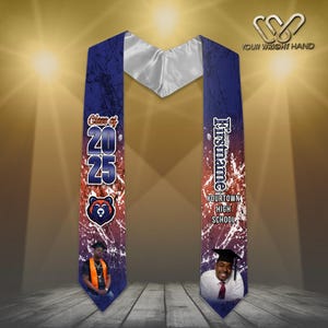 Graduation Stoles, Class of 2024 Grad Stoles, Graduation Stole, Custom Stole, Custom Graduation Stole, Graduation Sash, Class of 2025, 2026