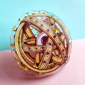 Biblically Accurate Angel Holographic gold Pin Ophanim