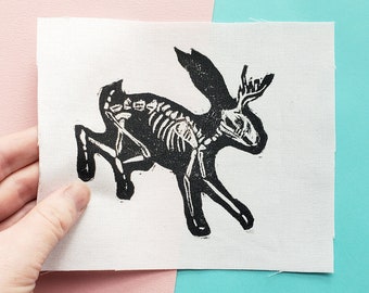Jackalope skeleton Sew-on Patch