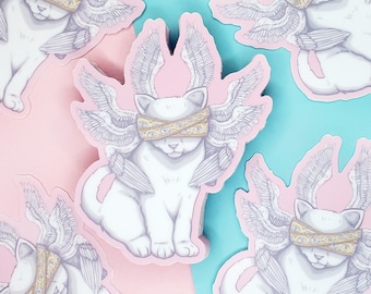 Biblically accurate angel cat sticker - Purraphim