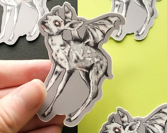 Creature of Darkness Sticker - Bat Deer Hybrid