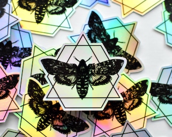 Holographic Death&#39;s-Head Hawkmoth Sticker