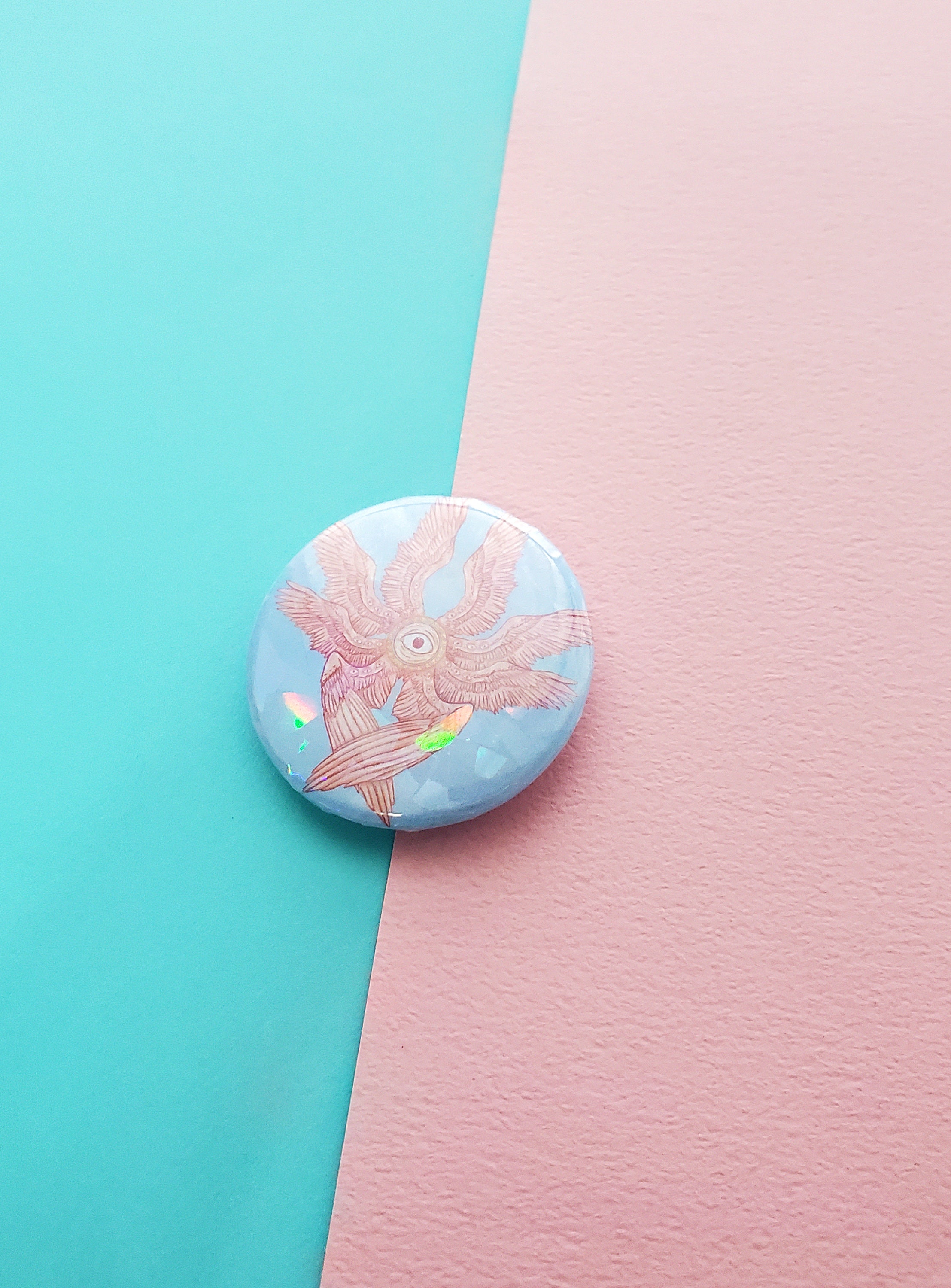 Biblically Accurate Angel Seraphim, Holographic Pinback Button - Etsy