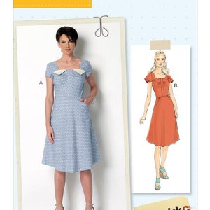 Butterick 6321 Misses&#39; Square-Neck Dresses Sewing Pattern, New Uncut, Size 14-22