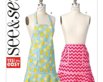 Butterick 6236, See And Sew Easy Pattern, New Uncut Sewing Pattern for Misses Apron, Size Sml-Med-Lrg