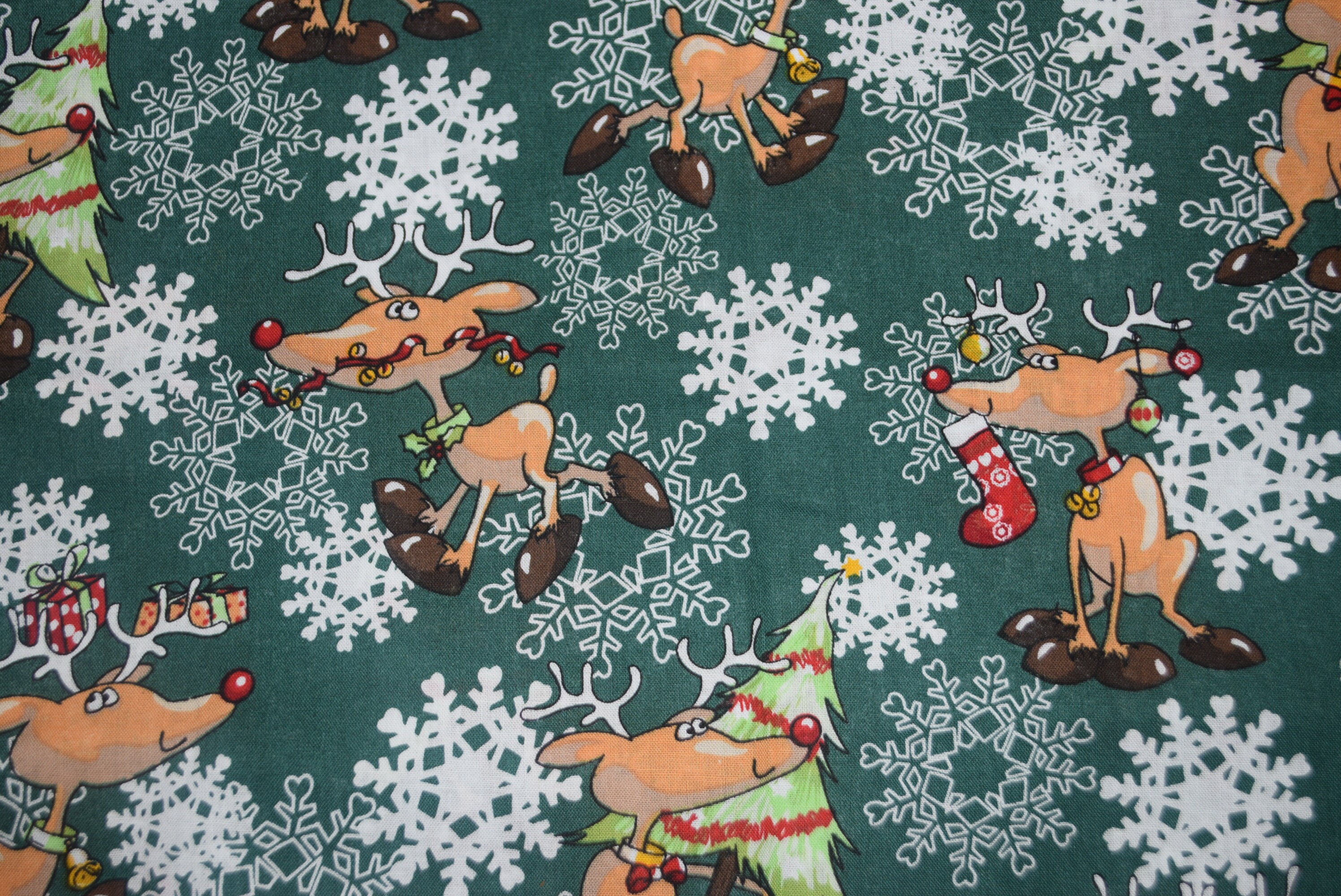Christmas Fat Quarters Reindeer Christmas Fabric You Choose Etsy