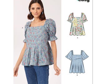 New Look 6794 Sewing Pattern Misses  Top With Sleeve Variations, Size 8-18, New Uncut, Easy!