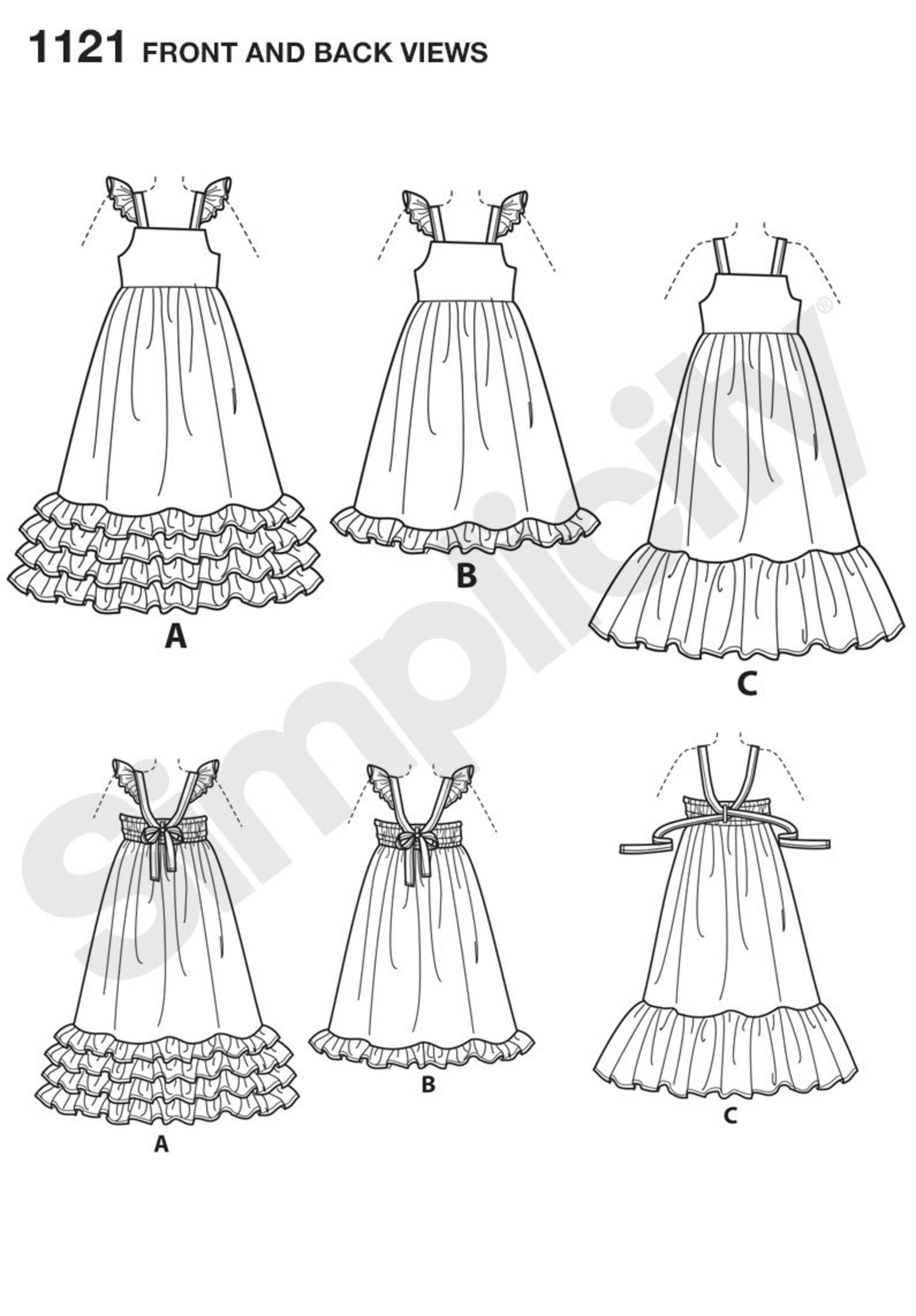 Simplicity 1121. Childs and Girls Pullover Dresses Sewing Etsy