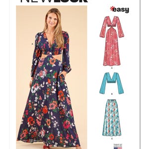 New Look 6729, Misses Dress, Top, and Skirt, Size 6-18, New Uncut Sewing Pattern, Simplicity