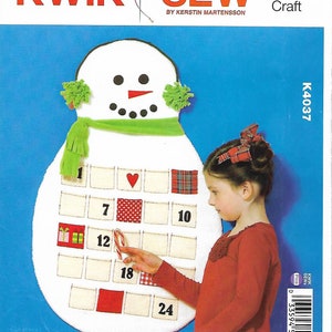 Kwik Sew 4037,  Countdown To Christmas Sewing Pattern, New Uncut Sewing Pattern