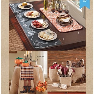 Kwik Sew 4348 Table Accessories, Sewing Pattern, New Uncut Stuffed Pumpkins & Fabric Baskets