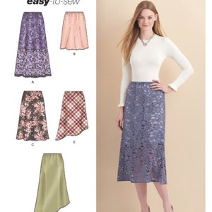 Simplicity Sewing Pattern 8421 Misses&#39; Skirts in Three Lengths with Hem Variations, new uncut sewing pattern size 6-14, Easy- to-Sew