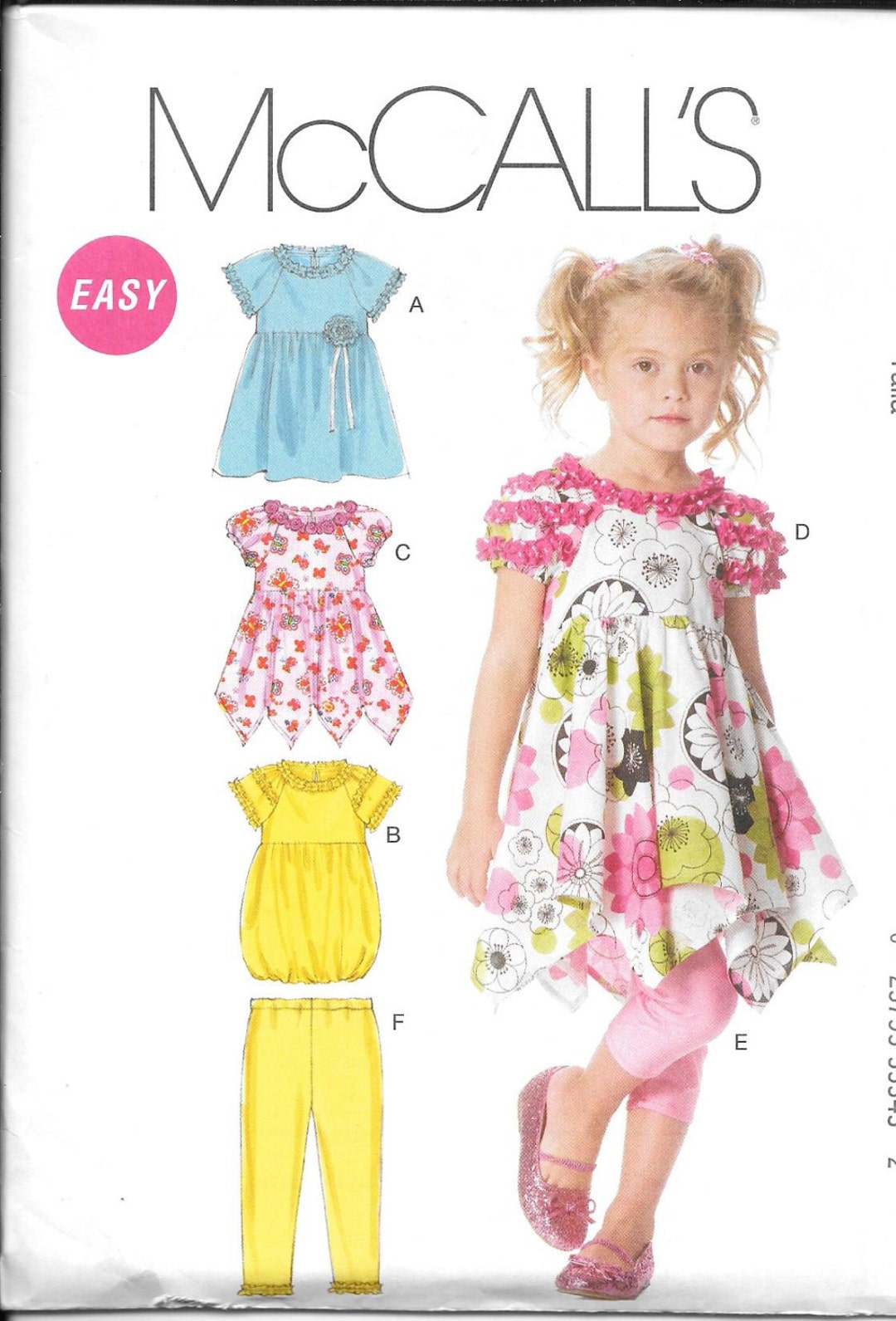 Mccalls 6272, Childrens and Girls Dresses and Leggings, New Uncut ...