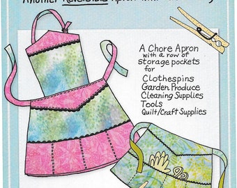 Clothespin Apron Pattern, Reversible apron, Chore Apron, Clothespins, Garden, Produce, Cleaning supplies,  Apron Pattern Free US Shipping