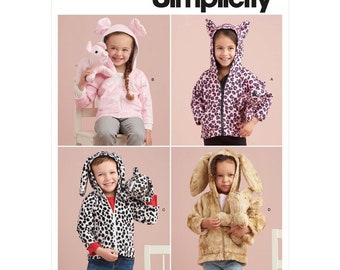 Simplicity 9391 Sewing Pattern for Toddler's Jackets and Small Plush Animals - Sizes 1/2 - 4, New Uncut