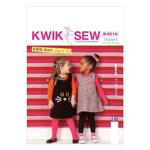 Kwik Sew 4010, Learn-To-Sew, Toddlers Jumpers sewing Pattern, New Uncut Sewing Pattern size T1-T-4