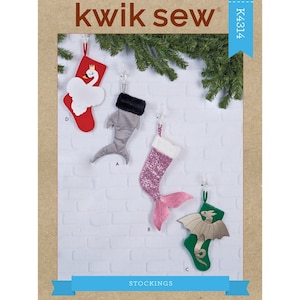 Kwik Sew 4314 Holiday Stockings Sewing Pattern, New Uncut Pattern to make Holiday Stockings