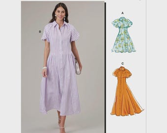 McCalls 8384 Sewing Pattern, Misses Shirtdresses, Size 4-12 or 14-22, New Uncut