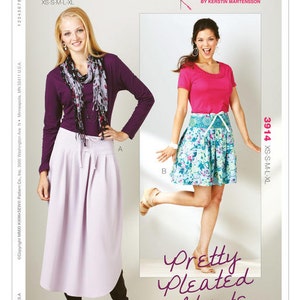 Kwik Sew 3914 Misses&#39; Pretty Pleated Skirt Sewing Pattern, New Uncut Size XS-XL