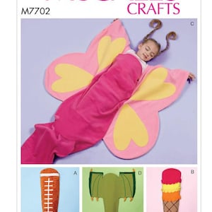 McCalls 7702 Kid&#39;s Themed Blanket Sewing Pattern, New Uncut
