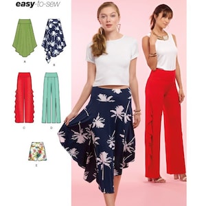 Simplicity Sewing Pattern D0961 / 8649 - Misses&#39; Easy-to-Sew Knit Bottoms, D5 (4-6-8-10-12), Skirts, pants, shorts, New Uncut