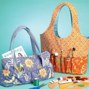 K4149 Hobby Tote and Bag, New Uncut Sewing Pattern Kwik Sew 4149,