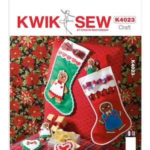 Kwik Sew 4023 , Stockings and Ornaments , Sewing Pattern, New Uncut