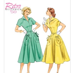 Butterick 6055, 50s Retro Sewing Pattern, Dress Pattern size 6-14 or 14-22, Choose Size
