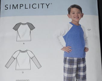 Simplicity 9205 Children's/Boys' Tops, Shorts and Pants Sewing Pattern, New Uncut Size 3-8, Easy Sewing Pattern