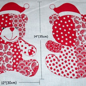 Cut and Sew Christmas Bear Panel,