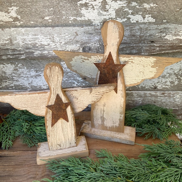 Wood Angel, Christmas, Reclaimed Wood, Rustic, Primitive Christmas