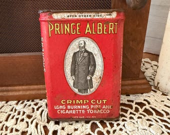 Antique Prince Albert Crimp Cut Tobacco Tin