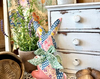 Quilt Bunny, Spring, Easter, Bowl Filler, Farmhouse