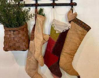 Crazy Quilt Stocking, Primitive, Cutter Quilt