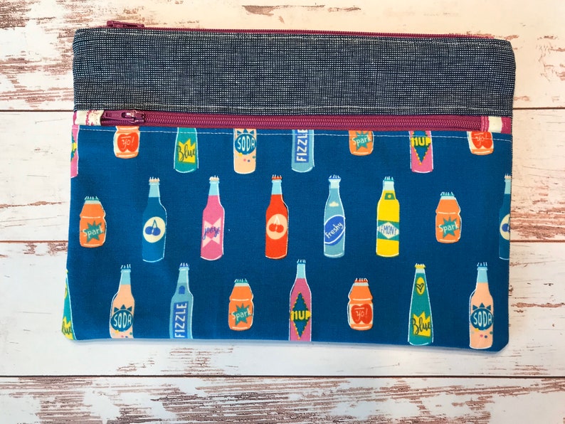 Double Zipper Pouch Novelty Soda POP