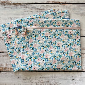 Pastel Floral Cat Cross Stitch Project Bag