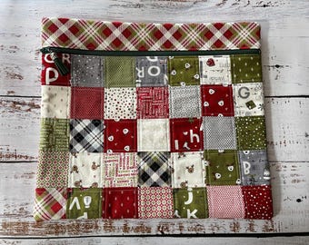 Christmas Plaid Quilted Cross Stitch Project Bag