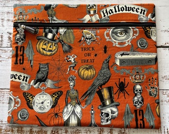 Vintage Halloween cross Stitch Project Bag