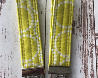 Quilted Yellow Geometric Keychains