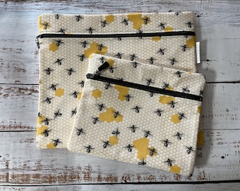 Yellow Honey Bee Cross Stitch Project Bag