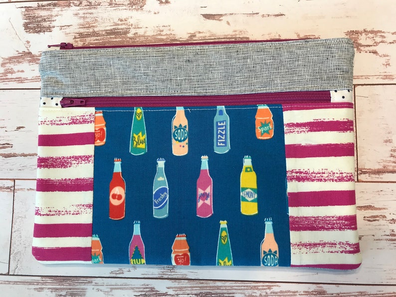 Double Zipper Pouch Novelty Soda POP